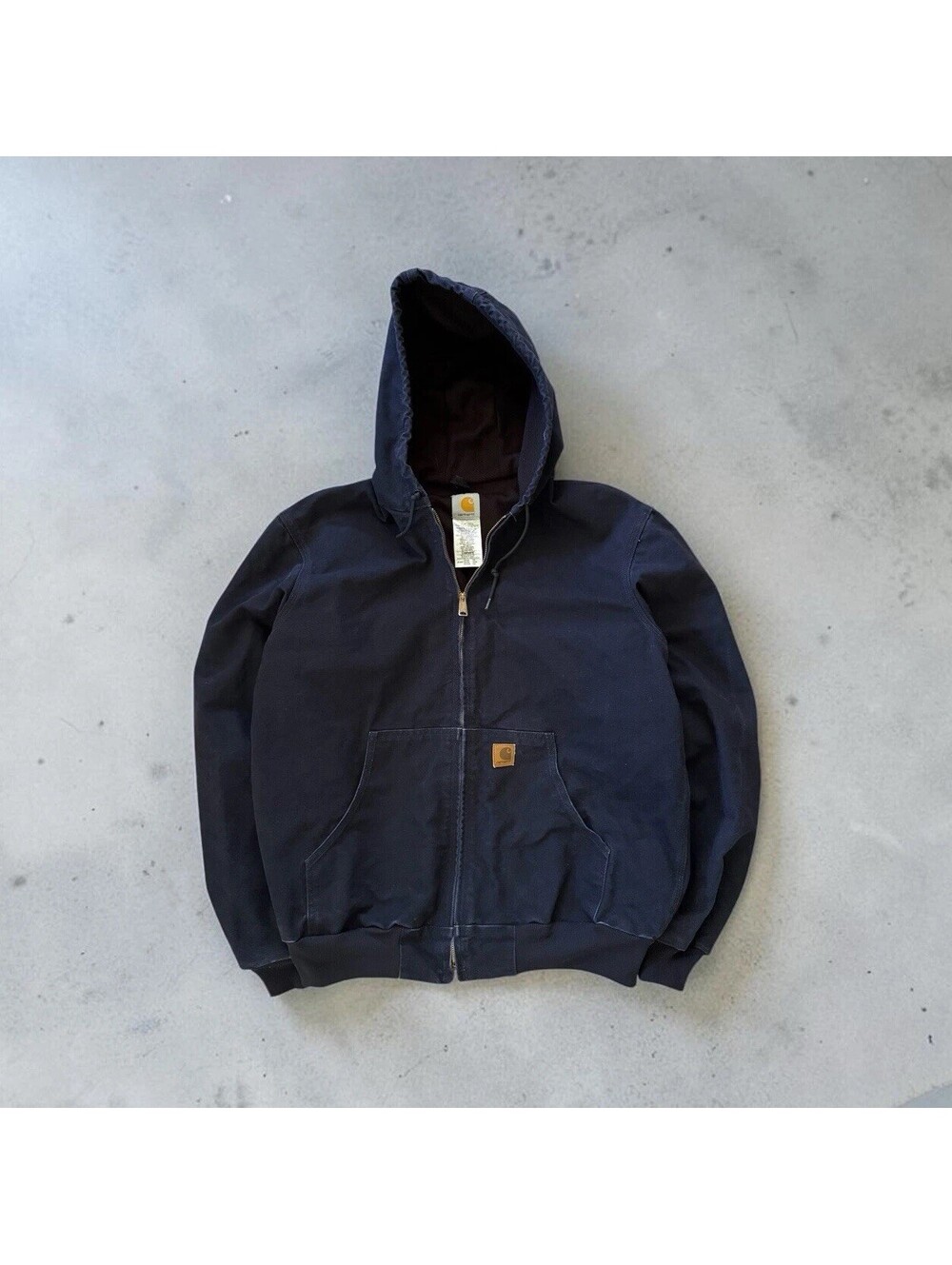vintage Y2K Carhartt J25 Hooded Duck Jacket Midnight size Large Tall